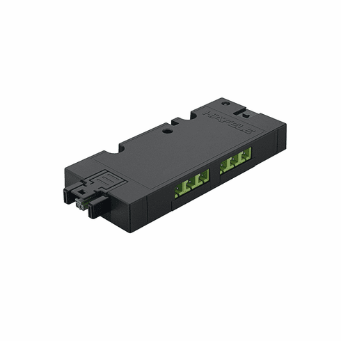 Hafele 6-Way Distributor, Hfele Loox5, Box to Box with Switching Function, 24 V, 4 3/4" x 2" x 5/8", 84 W with Loox output ports, Item# 833.77.834, 83377834, 833-77-834