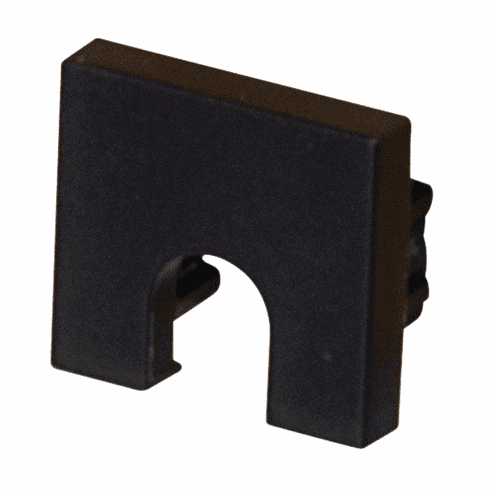 Hafele End Cap, Slotted, for Hfele Loox5 Profile 2101/2102, Black, Item# 833.88.432, 83388432, 833-88-432