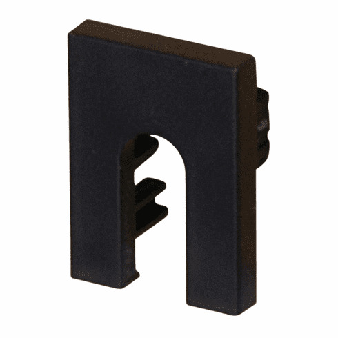 Hafele End Cap, Slotted, for Hfele Loox5 Profile 2103/2104, Black, Item# 833.88.436, 83388436, 833-88-436