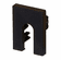 Hafele End Cap, Slotted, for Hfele Loox5 Profile 2103/2104, Black, Item# 833.88.436, 83388436, 833-88-436