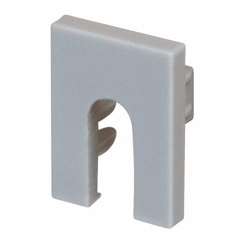 Hafele End Cap, Slotted, for Hfele Loox5 Profile 2103/2104, Silver colored, Item# 833.88.437, 83388437, 833-88-437