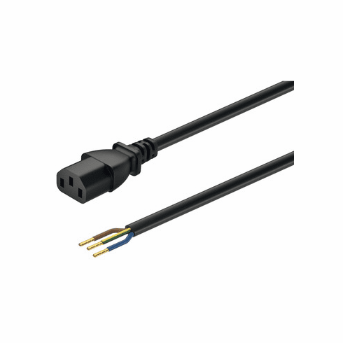 Hafele Mains lead, Country-specific, C13 socket, country-specific, US, bare ended for direct connection, length: 2m, Item# 833.89.264, 83389264, 833-89-264