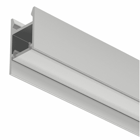 Hafele Aluminum Profile, Hfele Loox5 Profile 2104, for LED strip lights, Internal width 11mm (7/16"), Surface Mounted, Length: (98 7/16") 2500 mm, silver colored, Item# 833.94.119, 83394119, 833-94-119