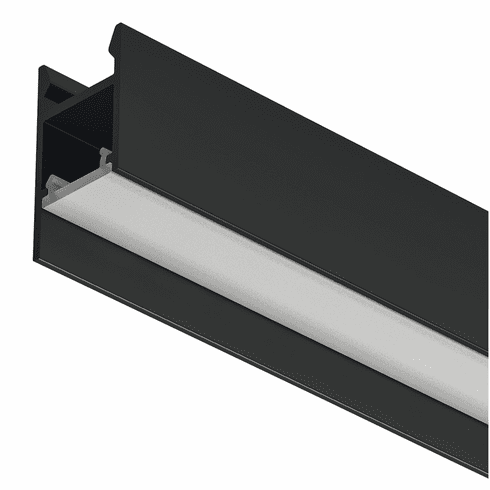 Hafele Aluminum Profile, Hfele Loox5 Profile 2104, for LED strip lights, Internal width 11mm (7/16"), Surface Mounted, Length: (98 7/16") 2500 mm, black, Item# 833.94.120, 83394120, 833-94-120
