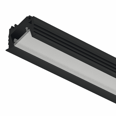 Hafele Profile for recess mounting, Häfele Loox5 Profile 1106, for LED strip lights up to 8 mm (5/16") width with clip, Asymmetrical light distribution, Length: (92") 2336 mm, black, Item# 833.94.207, 83394207, 833-94-207