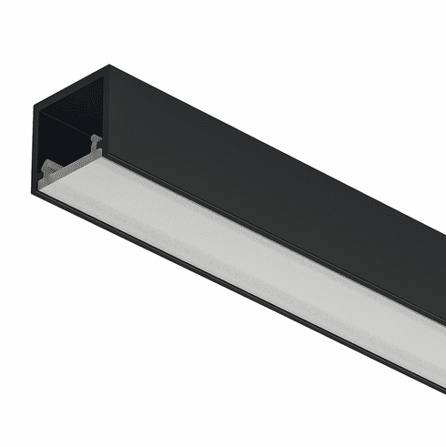 Hafele Aluminum Profile, Hfele Loox5 Profile 2102, for LED strip lights, Internal width 11mm (7/16"), Surface Mounted, Length: (92") 2500 mm, black, Item# 833.94.214, 83394214, 833-94-214