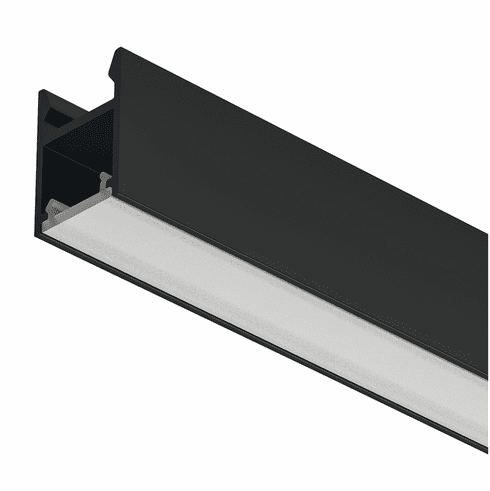 Hafele Aluminum Profile, Hfele Loox5 Profile 2103, for LED strip lights, Internal width 11mm (7/16"), Surface Mounted, Length: (92") 2500 mm, black, Item# 833.94.217, 83394217, 833-94-217
