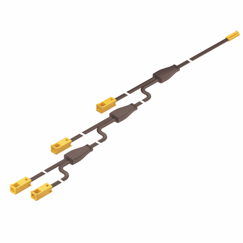 Hafele 4-way Extension Lead, Hfele Loox5, 12V, Monochrome, Length: (255 7/8") 6500 mm, Item# 833.95.742, 83395742, 833-95-742
