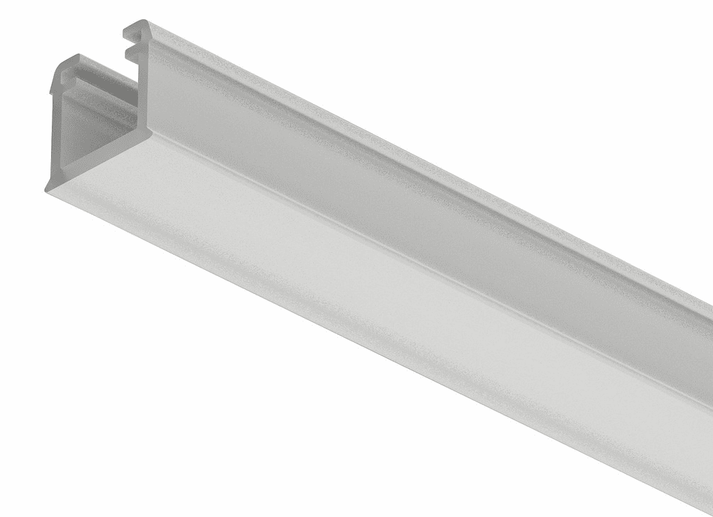 Hafele Profile 1101 polycarbonate white opal, 92 inch length