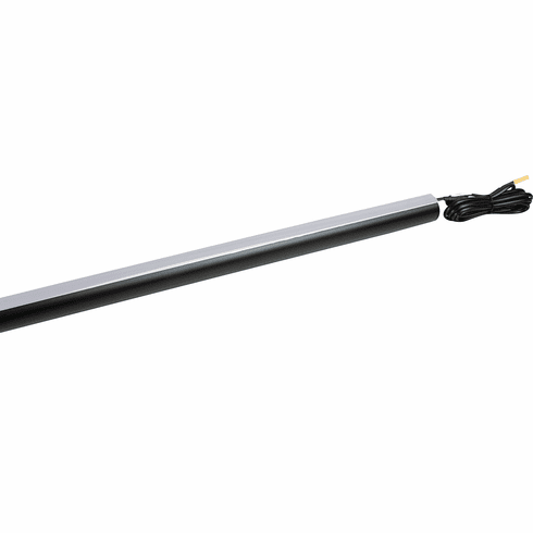 Hafele Lighted Wardrobe Tube, Elite Collection, 12 V, Profile 5111 with Loox LED 2065, Black; 3000K warm white; 18" length, Item# 833.96.100, 83396100, 833-96-100