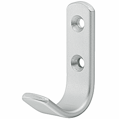 Hafele Coat Hook, Matt Silver Anodized Aluminum, 60 x 18 mm (H x W), Silver colored anodized, Item# 842.01.909, 84201909, 842-01-909