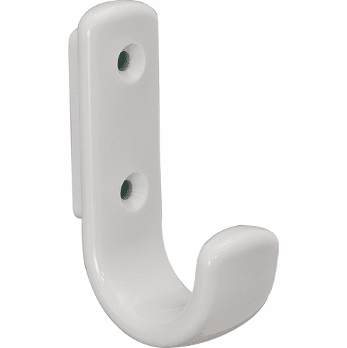 Hafele Coat Hook, HEWI, Polyamide, 75 x 24 mm (H x W), Coat hook, wide range of colors, Pure white, without spacer, Item# 842.52.199, 84252199, 842-52-199