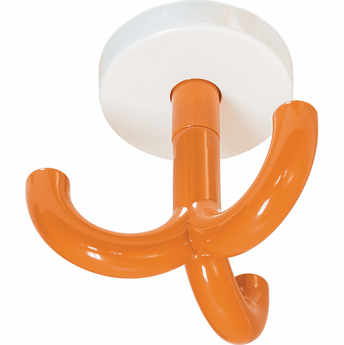 Hafele Triple Ceiling Hook, Polyamide, White Base, Hewi, Orange, Item# 842.65.624, 84265624, 842-65-624