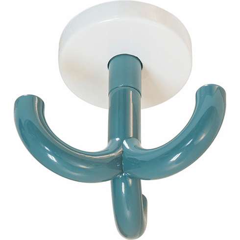 Hafele Triple Ceiling Hook, Polyamide, White Base, Hewi, Aqua blue, Item# 842.65.655, 84265655, 842-65-655