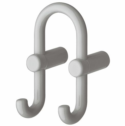 Hafele Double Coat Hook, Polyamide, 165 x 87 mm, HEWI, Diameter:Â 15Â mm, Light gray, Item# 842.84.097, 84284097, 842-84-097