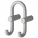 Hafele Double Coat Hook, Polyamide, 165 x 87 mm, HEWI, Diameter:Â 15Â mm, Light gray, Item# 842.84.097, 84284097, 842-84-097