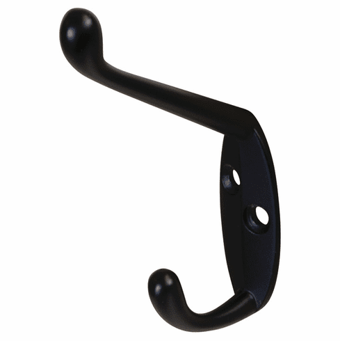 Hafele Coat Hook, 18 x 55 x 90 mm (W x D x H), Matt black, Item# 845.01.340, 84501340, 845-01-340
