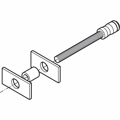 Hafele Mounting Set for Wood Door, Stainless Steel, Startec , for Carlo Door Handle, back-to-back, in pairs, For door thickness 8-34 mm, dim. M6 x 50 mm, Item# 909.00.310, 90900310, 909-00-310