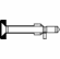 Hafele Mounting Set, One-Sided with Decorative Rose, for Pull Handles, Visible, straight support for wood doors, Wood Door Thickness: (1 3/4 - 1 15/16") 45 - 49 mm, Item# 909.03.881, 90903881, 909-03-881
