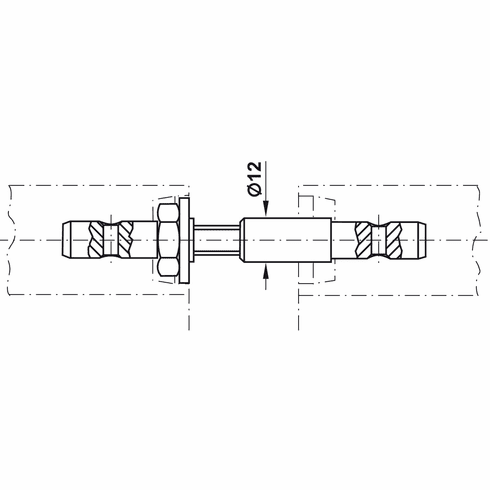 Hafele Fastener, Back to Back Mount for Glass Doors, HEWI, (1 9/16 - 2") 40 - 50 mm Door Thickness, Item# 909.07.024, 90907024, 909-07-024