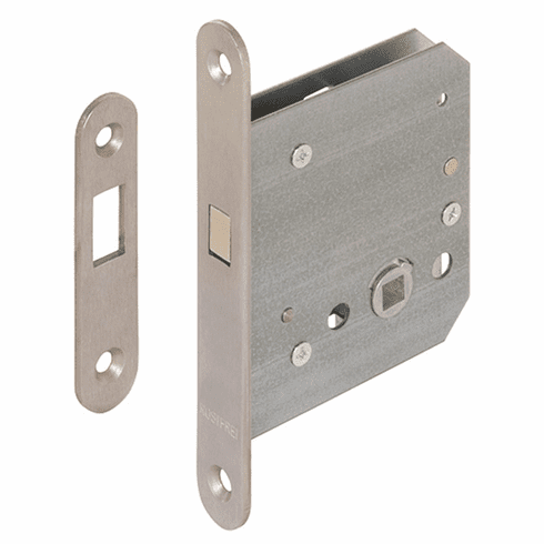 Hafele Mortise lock, for sliding doors, with compass bolt, Startec, bathroom/WC, For wood doors, Steel plates, Item# 911.26.340, 91126340, 911-26-340