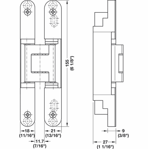 Hafele Concealed Hinge, TECTUS TE 240 3D, 3D adjustable, size 155 mm, Satin brass, Item# 924.18.990, 92418990, 924-18-990