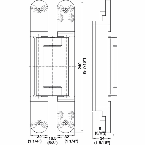 Hafele Concealed Hinge, TECTUS TE 640 3D, concealed, 3D adjustable, size 240 mm, Bronze finish, Item# 924.19.410, 92419410, 924-19-410