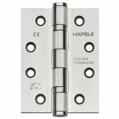 Hafele Butt Hinge, Startec, Stainless Steel, 4" x 3", Model: DHB 3222, matt, Item# 926.98.040, 92698040, 926-98-040