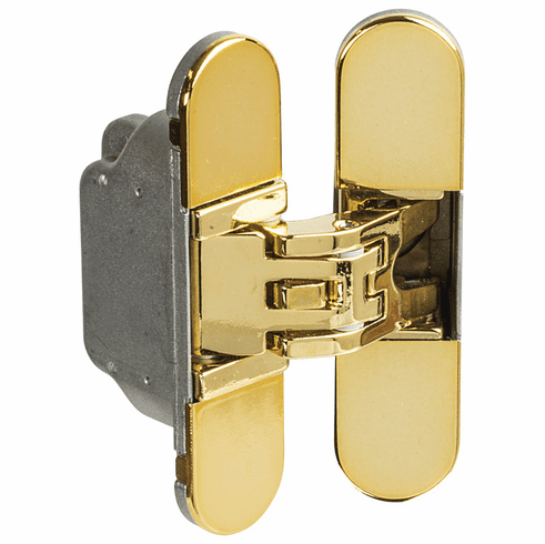 Hafele Door Hinge, Startec H2, 3D adjustable, size 95 mm, Polished gold, left-hand or right-hand, Item# 927.91.548, 92791548, 927-91-548