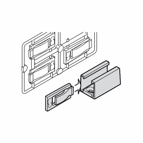 Hafele Single Lower Guide, Zero clearance, for glass thickness 8, 10, 12 (12.7) mm, for Hawa Junior, steel, chrome plated matt, Item# 940.40.032, 94040032, 940-40-032