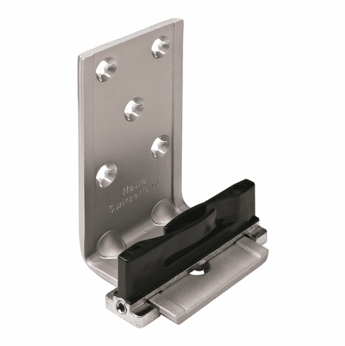 Hafele Floor Guide, Hawa-Confort 120, 1-piece, HAWA Confort 120, Floor guide: plastic, brown, guide angle bracket: aluminum, Item# 940.40.071, 94040071, 940-40-071