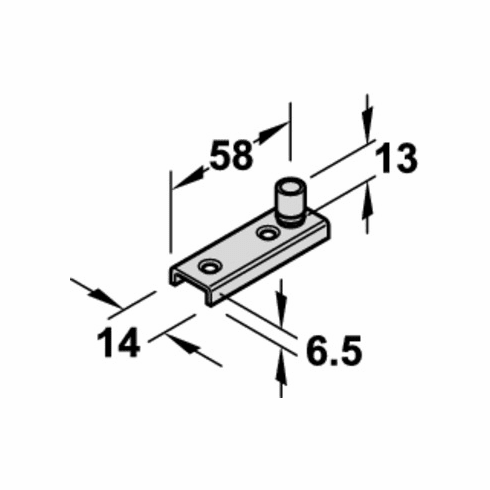 Hafele Floor Guide Roller, 10 (3/8), For Slido D-Line11, Steel zinc plated, Item# 940.42.032, 94042032, 940-42-032