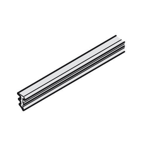 Hafele Gasket, For Glass Thickness (3/8") 10mm, For Slido D-Line11, rubber, transparent, length: 10,000 mm, Item# 940.43.035, 94043035, 940-43-035