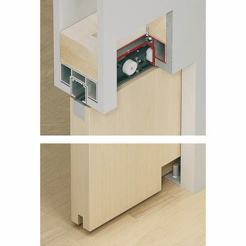 Hafele Track set, for Slido D-Line11 pocket door solution, for wooden and glass doors, for Häfele Slido D-Line11 50I / 80I / 120I and 50J / 80J / 120J sliding door fittings, Length 2000 mm, Item# 940.43.281, 94043281, 940-43-281