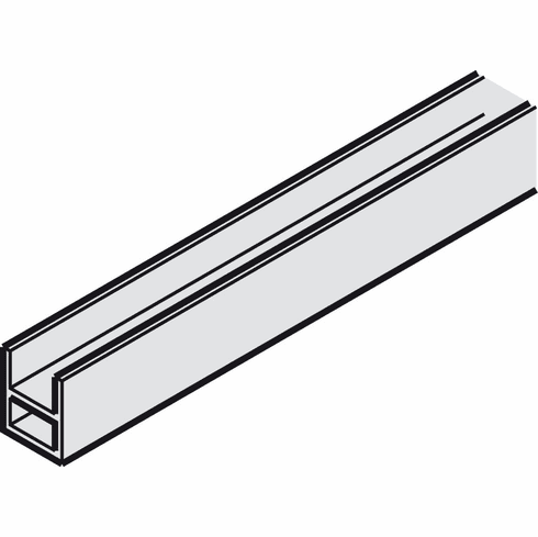 Hafele Fixed Glass Fixing Profile, For Wall or Floor, for Häfele Slido D-Line12, silver colored anodized, length: 3,000 mm, Item# 940.43.832, 94043832, 940-43-832