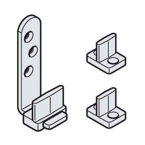 Hafele Fitting set, Slido D-Line11 Stacking Additional Set for 50P120P, 50C120C and 50I120I, Consists of 2 stoppers and 1 floor guide with bracket, Item# 940.44.001, 94044001, 940-44-001