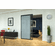 Hafele Sliding door fitting, Slido D-Line43 80N, frame door for glass and wooden panel, Set with aluminium frame and running track for 1 door leaf, Silver coloured anodized, door width: 1,100 mm, Item# 940.59.016, 94059016, 940-59-016
