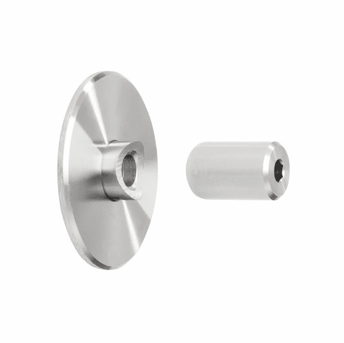 Hafele Wall Attachment, with 50mm (2") Spacer, For Barndoor Hardware, 3 pc set; matt, Item# 940.64.410, 94064410, 940-64-410