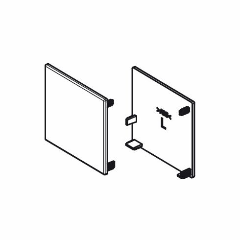 Hafele Track End Cap Set, Plastic, For Slido D-Line12, black, Item# 940.67.408, 94067408, 940-67-408