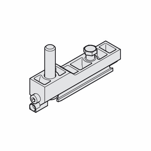 Hafele Suspension Carriage, with M10 and Clamping Screw, Hawa Junior 250/B, Variofold 80/H, aluminum, silver colored anodized, Item# 940.80.018, 94080018, 940-80-018