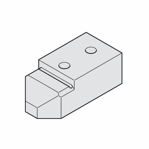Hafele Track fixing block, For Hawa Junior 80 wall pocket solution, Silver colored, Item# 940.80.035, 94080035, 940-80-035