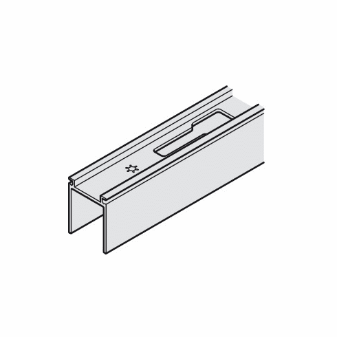 Hafele Fixing profile, For running track with bayonet lock, Aluminium, silver coloured anodized, length: 2,000 mm, Item# 940.80.420, 94080420, 940-80-420