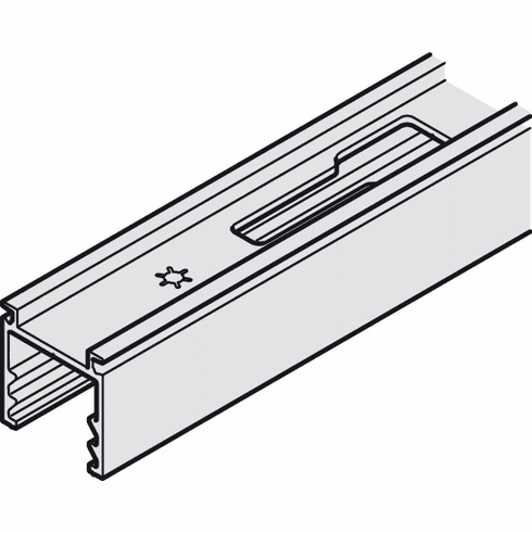 Hafele Fixing profile, Junior 40 B Pocket, with bayonet lock, for running track, for pocket door solution with Junior 40 B sliding door fitting, Length: 2500 mm, Item# 940.80.425, 94080425, 940-80-425