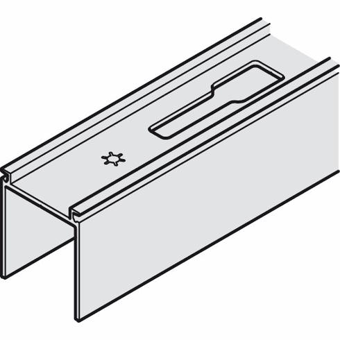 Hafele Fixing profile, Junior 120/B-Pocket, with bayonet lock, for running track, for pocket door solution with Junior 120 B sliding door fitting, 2500 mm, Item# 940.80.426, 94080426, 940-80-426