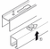 Hafele Fixing profile, Junior 120/B-Pocket, with bayonet lock, for running track, for pocket door solution with Junior 120 B sliding door fitting, 2500 mm, Item# 940.80.426, 94080426, 940-80-426