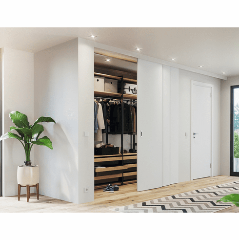 Hafele Sliding Door Hardware, Hawa Telescopic 80/3 (for 3 doors), set, Top Hung System, for 3-leaf sliding doors, Item# 940.81.008, 94081008, 940-81-008