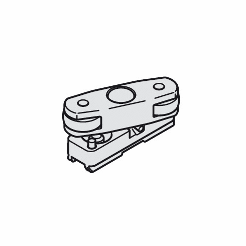 Hafele Floor Guide, Plastic, For bottom support and glass suspension profile, Plastic, Item# 940.84.037, 94084037, 940-84-037