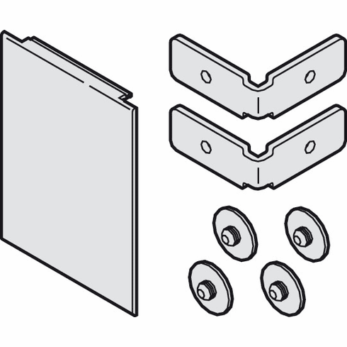 Hafele Panel piece set, One-Sided, Hawa Porta 100 G, Ceiling Mounted, Item# 941.00.067, 94100067, 941-00-067