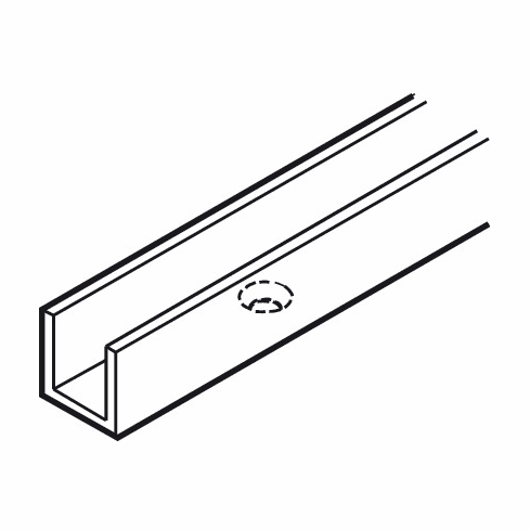 Hafele Lower Guide Channel, Pre-drilled, for Hawa Telescopic, Junior, folding wall, Length: 6.0 m (19' 8 1/4"), Item# 941.00.960, 94100960, 941-00-960