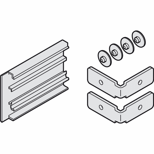 Hafele End cap set, for clip-on panel, height 40 mm, for Hawa Junior 80 B/100 B, Length: 60 mm, mounting: Right, Item# 941.04.407, 94104407, 941-04-407